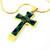 Abercrombie Tartan Plaid Cross Necklace - kittentee