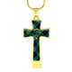 Abercrombie Tartan Plaid Cross Necklace - kittentee