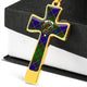 Adam Tartan Plaid Cross Necklace - kittentee