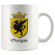 Morgan Family Crest Irish Coat of Arms Coffee Mug - Size 11oz