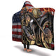 Merica Skull Biker USA Flag Hooded Blanket - kittentee