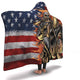 Merica Skull Biker USA Flag Hooded Blanket - kittentee