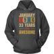 January 1986 33 Years Of Being Awesome Birthday Hoodie