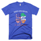 St.Patricks Day Shamrock American Flag T-Shirt