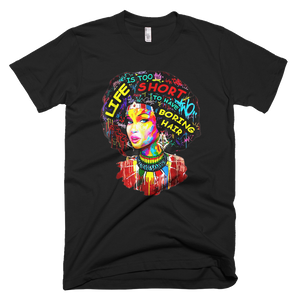 Black History Month Afro Word Art Natural Hair T-Shirt - kittentee