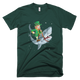 Leprechaun St. Patricks Day Riding Shark Funny T-Shirt - kittentee