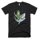 Leprechaun St. Patricks Day Riding Shark Funny T-Shirt - kittentee