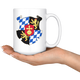 Arms of Charles V Holy Roman Emperor, Charles I as King of Spain In Italy Coffee Mug - Size 15oz